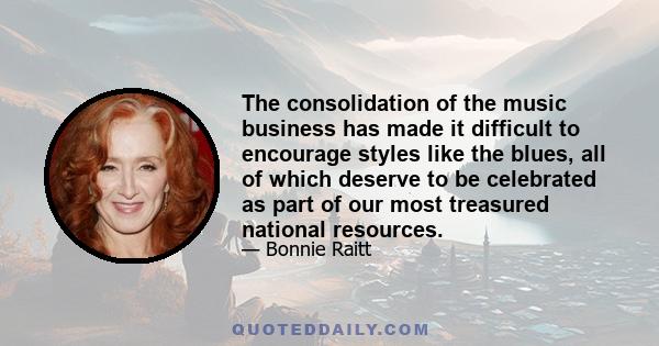 The consolidation of the music business has made it difficult to encourage styles like the blues, all of which deserve to be celebrated as part of our most treasured national resources.