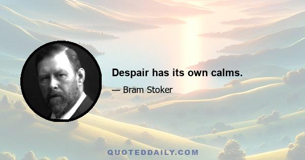 Despair has its own calms.