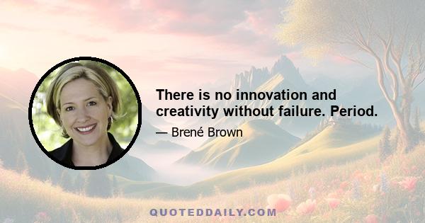 There is no innovation and creativity without failure. Period.