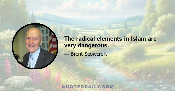 The radical elements in Islam are very dangerous.