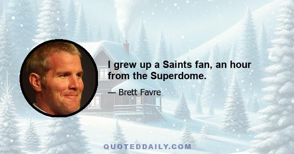 I grew up a Saints fan, an hour from the Superdome.