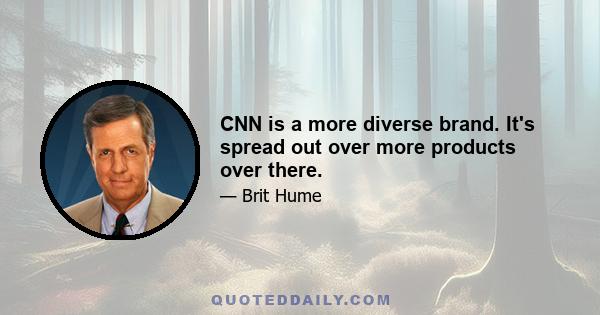 CNN is a more diverse brand. It's spread out over more products over there.