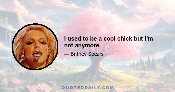 I used to be a cool chick but I'm not anymore.