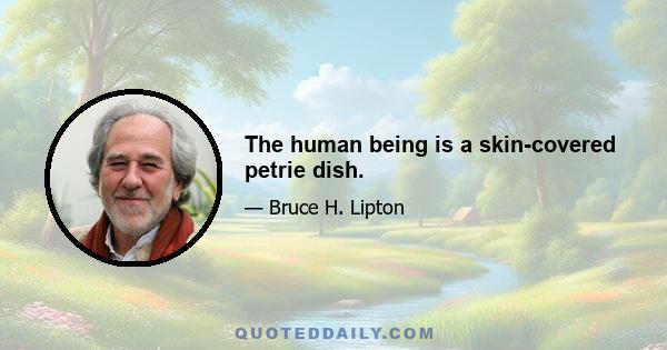 The human being is a skin-covered petrie dish.