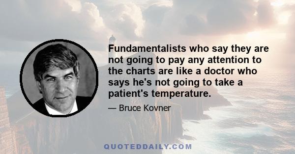 Fundamentalists who say they are not going to pay any attention to the charts are like a doctor who says he's not going to take a patient's temperature.