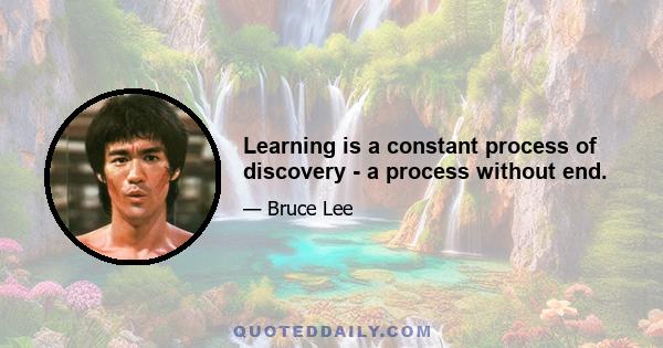 Learning is a constant process of discovery - a process without end.