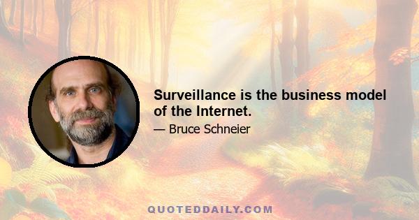 Surveillance is the business model of the Internet.