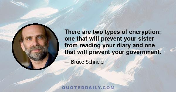 There are two types of encryption: one that will prevent your sister from reading your diary and one that will prevent your government.