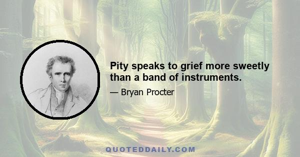 Pity speaks to grief more sweetly than a band of instruments.