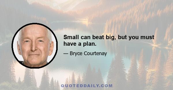 Small can beat big, but you must have a plan.