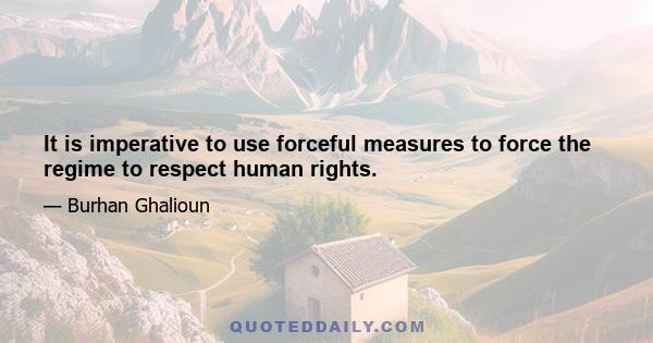 It is imperative to use forceful measures to force the regime to respect human rights.