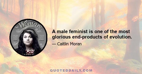 A male feminist is one of the most glorious end-products of evolution.