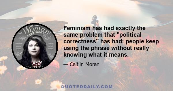 Feminism has had exactly the same problem that political correctness has had: people keep using the phrase without really knowing what it means.