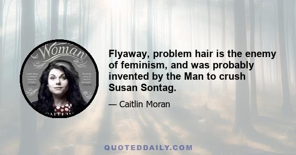 Flyaway, problem hair is the enemy of feminism, and was probably invented by the Man to crush Susan Sontag.