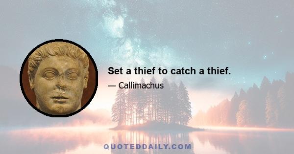 Set a thief to catch a thief.