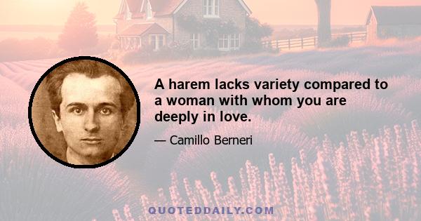 A harem lacks variety compared to a woman with whom you are deeply in love.