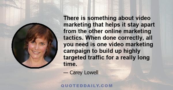 There is something about video marketing that helps it stay apart from the other online marketing tactics. When done correctly, all you need is one video marketing campaign to build up highly targeted traffic for a