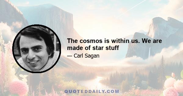 The cosmos is within us. We are made of star stuff