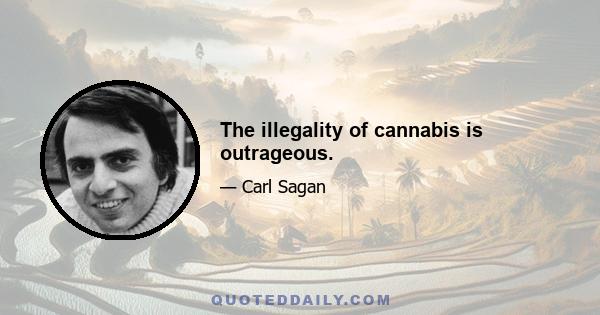 The illegality of cannabis is outrageous.