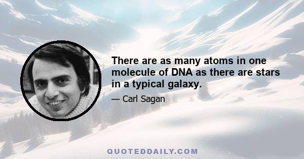 There are as many atoms in one molecule of DNA as there are stars in a typical galaxy.