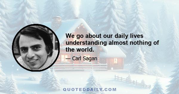 We go about our daily lives understanding almost nothing of the world.