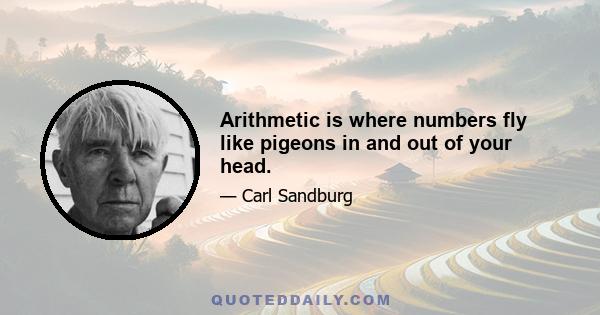 Arithmetic is where numbers fly like pigeons in and out of your head.