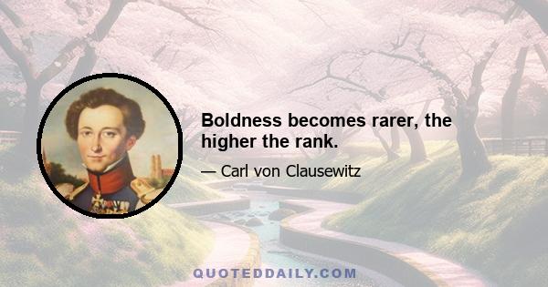 Boldness becomes rarer, the higher the rank.