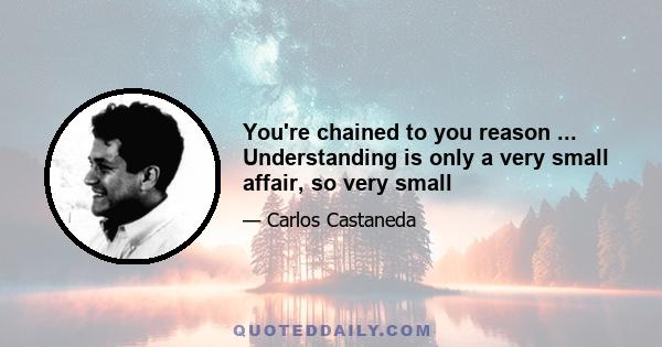 You're chained to you reason ... Understanding is only a very small affair, so very small