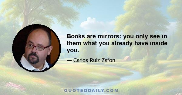 Books are mirrors: you only see in them what you already have inside you.