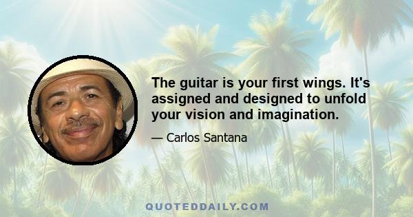 The guitar is your first wings. It's assigned and designed to unfold your vision and imagination.