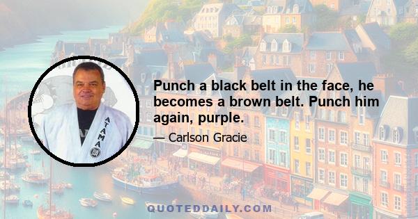 Punch a black belt in the face, he becomes a brown belt. Punch him again, purple.