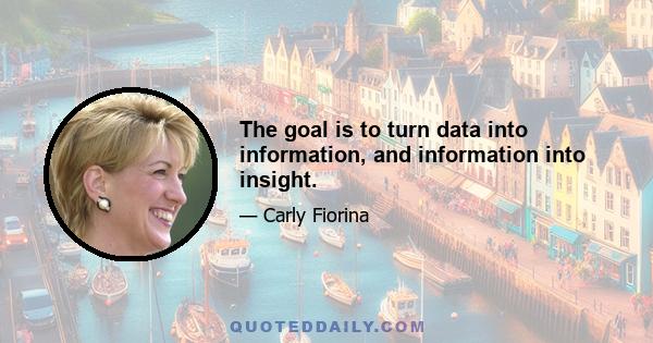 The goal is to turn data into information, and information into insight.