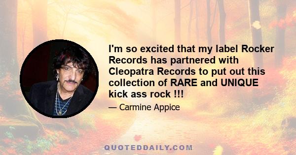 I'm so excited that my label Rocker Records has partnered with Cleopatra Records to put out this collection of RARE and UNIQUE kick ass rock !!!