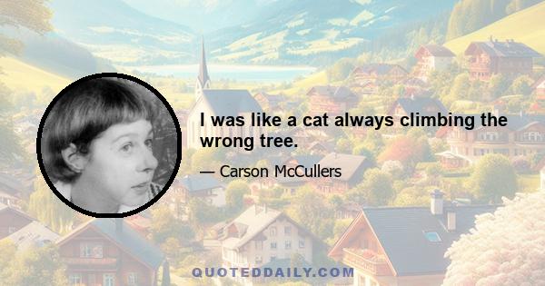 I was like a cat always climbing the wrong tree.