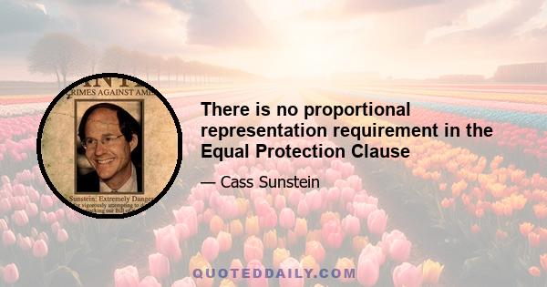 There is no proportional representation requirement in the Equal Protection Clause