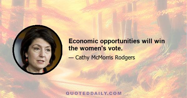 Economic opportunities will win the women's vote.