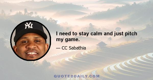 I need to stay calm and just pitch my game.