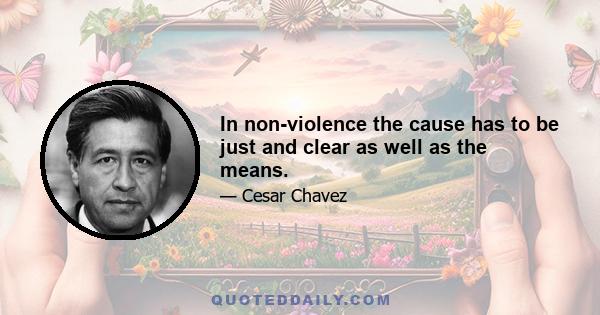 In non-violence the cause has to be just and clear as well as the means.