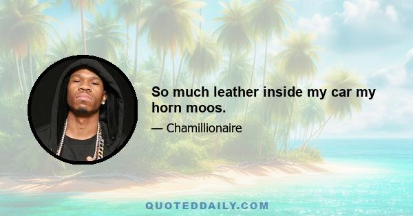 So much leather inside my car my horn moos.