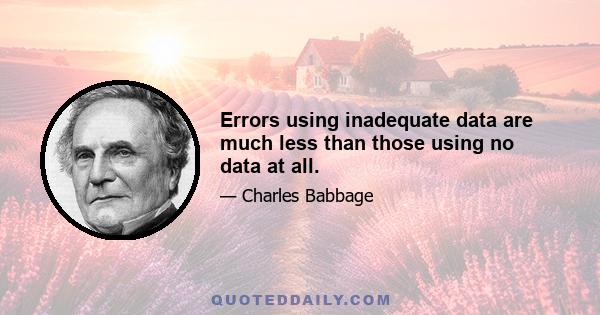 Errors using inadequate data are much less than those using no data at all.