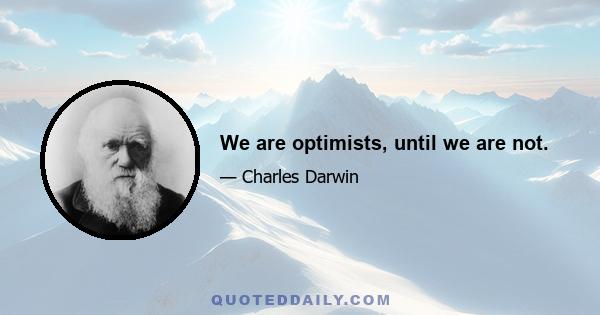 We are optimists, until we are not.