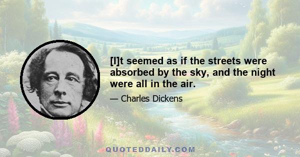 [I]t seemed as if the streets were absorbed by the sky, and the night were all in the air.