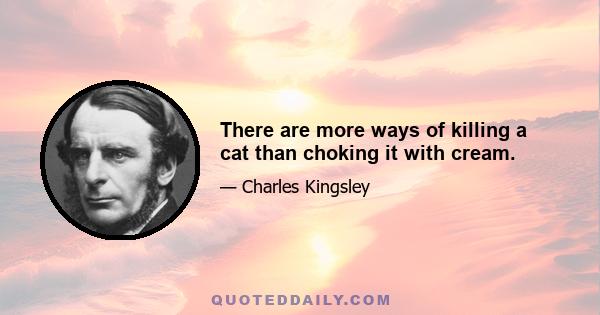 There are more ways of killing a cat than choking it with cream.