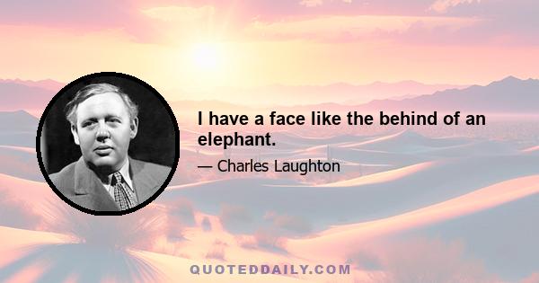 I have a face like the behind of an elephant.