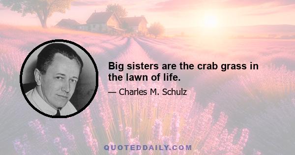 Big sisters are the crab grass in the lawn of life.