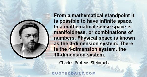 From a mathematical standpoint it is possible to have infinite space. In a mathematical sense space is manifoldness, or combinations of numbers. Physical space is known as the 3-dimension system. There is the