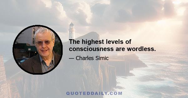 The highest levels of consciousness are wordless.