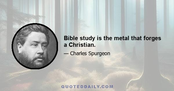 Bible study is the metal that forges a Christian.