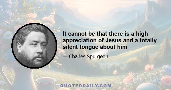 It cannot be that there is a high appreciation of Jesus and a totally silent tongue about him