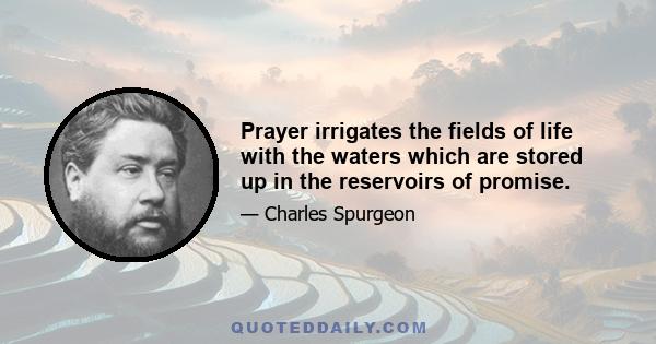 Prayer irrigates the fields of life with the waters which are stored up in the reservoirs of promise.